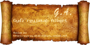 Györgyjakab Albert névjegykártya